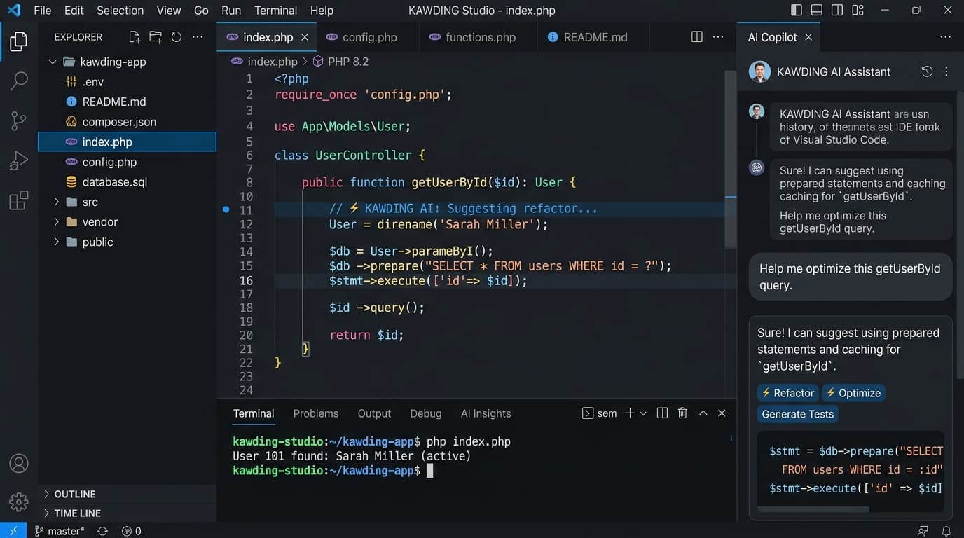 KAWDING AI Web Studio preview